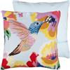 Trimits Kit per cuscino a punto mezzo/arazzo - Motivo colibrì su tela prestampata a 8 punti (40 x 40 cm) con filato, ago, retro del cuscino con cerniera e istruzioni