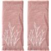 SKL Home Ocean Coral - Set di 2 asciugamani in 100% cotone di alta qualità, 450 g/m², reversibile, morbidi e assorbenti, tropicale, costiero, spiaggia, resort, per bagno, cucina, bar e regali, corallo
