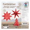 Ursus 3811 55 01 - Fogli pieghevoli Design paper rosso, 30 pezzi, 15 x 15 cm, 120 g/m², laminati su entrambi i lati con foglio di alluminio goffrato, carta artigianale per origami