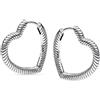 LeCalla Orecchini a cerchio in argento sterling 925 classico amore cuore per le donne, S, Argento sterling, Non pietra preziosa