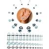 Sllaiss 10/12 Paia Dilatatori Lobo Set 1.6mm-12mm Dilatatore Orecchio | Vetro Ear Stretching Kit per Plug Tunnel Piercing Labret Orecchini Piercings Trago Elica Cartilagine Helix pour Donna Uomo