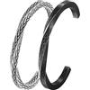 JewelryWe Braccialetto Vichingo con Anello Mobius: Bracciale Aperto Infinito da Uomo Donna Idee Regalo