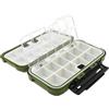 OriGlam Scatola organizer impermeabile per attrezzatura da pesca, 24 scomparti, a doppio strato, per esche da pesca, accessori, contenitori (verde)