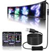 Spolehli Bacheca LED programmabile USB 5 V App Control Modello di testo regolabile Animazione Graffiti Super Luminoso Pannello Pubblicitario per Car Store Hotel (37.5x9.2 cm)