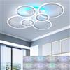 STCH Plafoniera Led Soffitto, Lampada da Soffitto 80W Rond, Lampadario Soggiorno Moderno per Camera da Letto Corridoio Balcone Cucina Ristorante, Funzione di Memoria, Dimmerabile, 3000K~6500K
