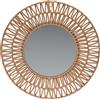 Spetebo Specchio da Parete Con Cornice Di Carta Rafia - 45 Cm - Specchio Da Parete Con Decorazione Rotonda