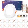 DUSKTEC Faretti LED da Incasso per Cartongesso Smart 12 Pezzi, 10W 1000LM | 220V Luci da Soffitto Interno Smart Bluetooth, 2700K-6000K Bianco Freddo Caldo, Faretto led incasso Controllo con Alexa e APP