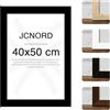 JCNORD Cornice Portafoto in Legno MDF Nero 40x50 cm con Vetro Acrilico Infrangibile | Moderna per Pareti e Tavoli