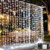 Cozymeow Tenda Luminosa 3x3m 300 LED Natale Cascata Luci Esterno Interno | Presa, Timer, 8 Modalità, Impermeabilità IP65 Addobbi Natalizi per Interno Finestre Esterno Casa Balcone Giardino Matrimonio