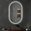 Archaluxe Specchio da bagno con illuminazione, 60 x 100 cm: specchio da bagno a LED, ovale, anti-appannamento, interruttore touch, dimmerabile, 3 colori di luce, specchio LED per bagno