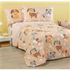 Caleffi Copriletto Trapuntato In Cotone Cuccioli - Misura Singolo Una Piazza 165 x 265 cm - Colore Naturale Kids