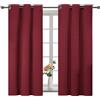YSTELLAA Tende 100% Oscuranti Per Interni 2 Pezzi, 117×137cm, Effetto Lino, Tende Termiche, Con Anelli, Tenda Termica Isolante Freddo E Caldo, Fonoassorbenti, Moderne, Rosso