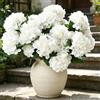 Laelfe 3 Mazzi di Grandi Ortensie Artificiali (Bianco) | Bouquet di Ortensie Finte in Seta, Fiori Artificiali per Decorazioni per la Casa, Giardino, Balcone, Cortile
