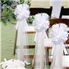 Waltonalice Fiocchi per sedia da matrimonio, con coda di tulle, lunghi fiocchi per sedia, in tulle, decorazioni per matrimoni, compleanni, feste, panche della chiesa, 4 pezzi, colore bianco