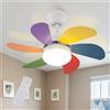 Homefire Ventilatore a soffitto con telecomando Silenzioso - Luce a | soffitto 6 pale Ø75cm Luce a soffitto temporizzata Ventilatore a soffitto Estate/Inverno Camera da letto Sala da pranzo/legno