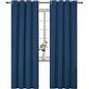 YSTELLAA Tende 100% Oscuranti Per Interni 2 Pezzi, 140×260cm, Effetto Lino, Tende Termiche, Con Anelli, Tenda Termica Isolante Freddo E Caldo, Fonoassorbenti, Moderne, Blu