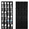 Yunyige Porta Scarpe da Appendere,Scarpiera da Porta,Scarpiera da Appendere,Scarpieras da Portas Salvaspazio con 24 Tasche,Organizer Pieghevole da Appenderes (Nero)