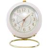 Cyrank Sveglia da Comodino, Senza Ticchettio Orologio da Tavolo Alimentato a Batteria Piccolo Orologio da Comodino Sveglia Silenziosa Orologio Analogico per Bedroon Desk(Bianco)