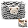 Gulxwis Cestino Portaoggetti, Cesto Portaoggetti in Corda di Cotone Intrecciato, Cesta Porta Giochi Bambini, Organizer Fasciatoio, Cestino Bagno, Cameretta Bambini, Scrivania, Grigio