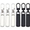 vgggrd 6 Pezzi Tiretti per Cerniere Staccabili, Linguette in Metallo per Riparazione Zip per Cursore Cerniera Lampo di Giacca, Valigia, Zaino, Jeans, Accessori per Cucito (Argento e Nero)