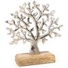 Logbuch-Verlag statuetta decorativa a forma albero della vita famiglia in metallo e legno idea regalo nozze matrimonio compleanno Natale argento marrone chiaro decorazione per la casa 13 cm