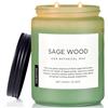M&SENSE Candela Profumata Salvia-Legno (Nuovo) - 550g Candela Aromatica con Profumo Rilassante di Erbe e Legno per Benessere & Armonia, Grande Candela di Cera di Soia a Lunga Durata