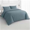 NARCISO Copripiumino Singolo 155x220 in Microfibra con Trama Embossed (1 Federa Inclusa) Set Copripiumino Singolo con Zip, Morbido e Anallergico, Made in Italy (Celeste Polvere)