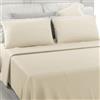 Generico Set Completo Lenzuola Matrimoniali, 100% Cotone, Made in Italy, Tinta Unita, 2 Posti, 1 POSTO E MEZZO E LETTINO Bianco Hotel e B & B 100% Puro Cotone (PANNA, Matrimoniale)