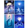 DCIDBEI Pittura con Diamanti 5D 4 Pezzi 30x40 cm Diamond Painting Animali Dolphin Mosaico Fai Da Te Diamond Paint Delfini Tele da Pittura Painting with Diamonds Puzzle Diamanti Decorazione della Parete