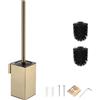 BGL Porta Scopino WC in Oro Spazzolato da Parete in Acciaio 304 - Elegante, Antiruggine e Salvaspazio per Bagni Moderni