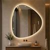 S'AFIELINA Specchio Bagno LED 80 x 90 cm, Retroilluminato, Senza Cornice | 3 colori di luce, luminosità regolabile, antiappannamento e memoria. Uso orizzontale/verticale. Per bagno, ingresso e WC