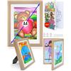 THE FRENCH WAY KidGallery Cornici Porta Disegni Bambini - 2 Cornici per Disegni Bambini Apribili A4 Legno - Libro da Colorare Incluso - Archiviazione Pratica - Regalo Creativo per una Decorazione Personalizzata