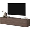 LBSIGN Mobile TV Sospeso 140 Cm 2 Ante Noce Scuro Echo