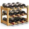 BAKAJI Cantinetta Portavino in Legno Bambù con 12 Scomparti per Vino Champagne, Portabottiglie da Terra, Cantina per Angolo Bar, Salotto, Cucina, Bistrot, Ristorante, 43.5 x 24 x 30 cm (Naturale)