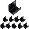 Coshar 10 ganci spessi in acciaio inox per piastrelle da parete per piastrelle da parete con morsetto a clip, gancio piatto a J per montaggio a parete, colore nero (larghezza interna 25 mm)