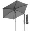VOUNOT® Ombrellone da Giardino Inclinabile 270 cm, Protezione UV 50+, Ventilazione Superiore, Borsa da Trasporto con Tracolla, per Bar, Terrazza, Balcone, Campeggio e Spiaggia, Grigio