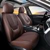 Coverado Coprisedili anteriori per auto, in pelle, impermeabili, universali, adatti per la maggior parte delle auto, SUV, camion con supporto lombare (caffè)