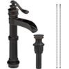 Homevacious Olio lucidato bronzo cascata nave lavandino alto nero singolo maniglia vasca fattoria con montaggio scarico pop-up lavabo miscelatore monoforo senza troppopieno