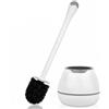 Alpsnow Scopino e supporto per WC, manico lungo, supporto in plastica, antigoccia, facile da montare, pulizia profonda, nero, setole in nylon