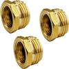 GESHATEN Connettore femmina da 1/2" G (BSP) a 3/4" GHT maschio, adattatore in ottone BSP a tubo da giardino, filettatura G industriale in ottone a tubo da giardino (confezione da 3)