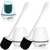 uptronic Scopino e portascopino per WC con supporto ventilato, scopino per WC con manico lungo e grande per bagno, ergonomico, elegante, durevole