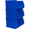 Akro-Mils 30270 AkroBins Plastic Storage Bins, Space-Saving Stackable Bins for Garage, Pantry, Craft Organization, 45,7 cm x 41,9 cm x 27,9 cm, Blue, 3-Pack