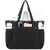 Makukke Borsa tote da donna, borsa per la scuola, grande borsa da lavoro da donna, borsa a tracolla per università, shopping, lavoro, viaggi, palestra, spiaggia, Nero , Large