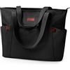 KALIDI FANCY FOREST KALIDI - Borsa a tracolla da donna di grande capacità, con cerniera e multi-tasche, leggera e impermeabile, in nylon, per lavoro, università, viaggi, scuola, shopping, spiaggia, Nero , Medium