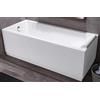 Novellini Calos 2.0 Standard con Telaio 180x80 H58cm 200 LT Vasca da Bagno Rettangolare Squadrata Acrilico Reversibile Bianco Lucido Colonna Scarico 1 Pannello Frontale 1 Laterale Poggiatesta Cuscino