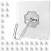 4smile Ganci adesivi trasparenti extra forti, 30 pezzi, portata 10 kg, impermeabili e resistenti alle intemperie, per bagno, cucina, parete e soffitto