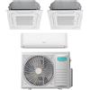 Hisense Climatizzatore Hisense Trial Split 2 Cassette 12000btu ACT + 1 Split 9000 btu CF con 4AMW81U4RJC