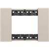 Biesse Placca compatibile Living Now 3 Moduli Sabbia | Colore Originale e Fissaggio Ideale
