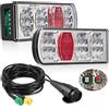 DARKGUARD Kit Luci Posteriori Rimorchio Led 13 Poli 12V 24V Fanali Posteriori Rimorchio 7 Funzioni con Luci Targa/Retromacia/Nebbia Cavo Pre-Cablaggio 5,5M Plug & Play Baionetta, Omologati E57 IP65
