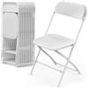 Bonnlo Set 10 Sedie Pieghevoli con Struttura in Metallo e Plastica Portata 158kg, Seduta Salvaspazio Richiudibile con Piedini, da Cucina, Soggiorno e Conferenza, 44.5 x 44.5 x 80cm, Bianco